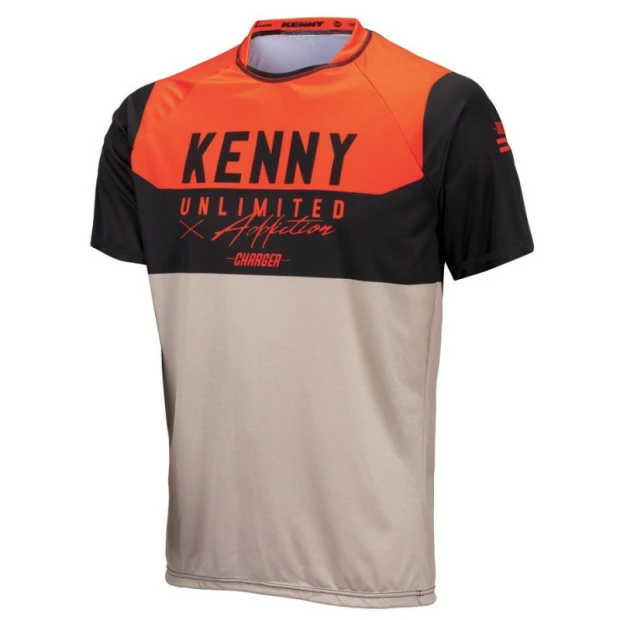 Maillot Manches Courtes Kenny Charger DZR (Orange/Noir) 1 Maillot Manches Courtes Kenny Charger DZR (Orange/Noir)