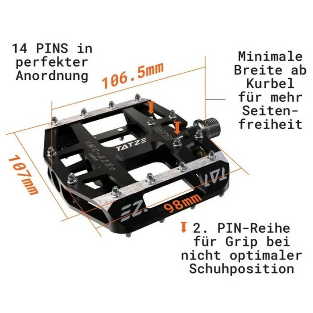 Pédales Plates Tatze MC-Air Axe Titane 2 Pédales Plates Tatze MC-Air Axe Titane – Image 2