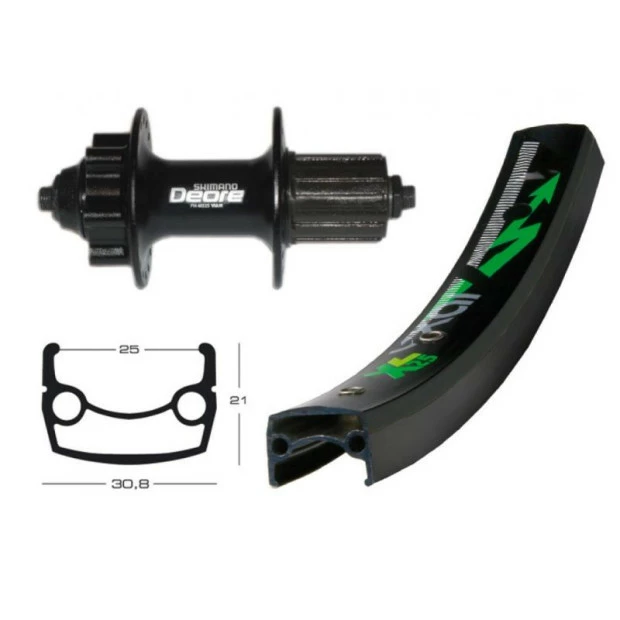 Roue Arrière VTT Exal XL 25 26" (25-559) 36T Moyeu Deore XT Disque 8/11V 1 Roue Arrière VTT Exal XL 25 26" (25-559) 36T Moyeu Deore XT Disque 8/11V